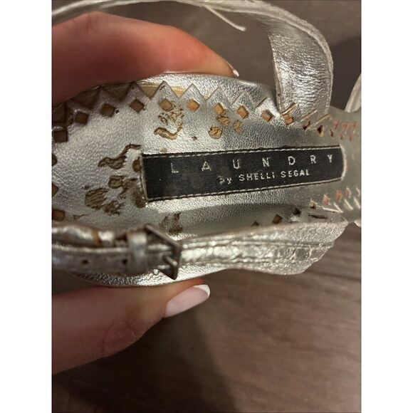 laundry by shelli segal Silver Stiletto High Heels Slingback 8 - Picture 5 of 5